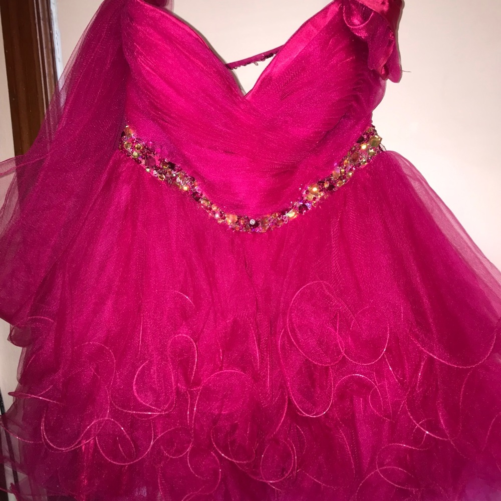 Fuchsia Pink Homecoming Dress